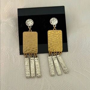 Cabi ID Earrings Mixed Metallic Gold and Silver